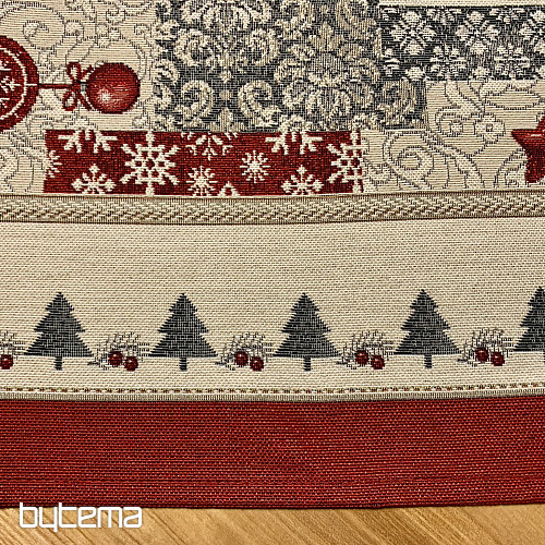 Gobelin-Tischdecke, Schal FROHE WEIHNACHTEN