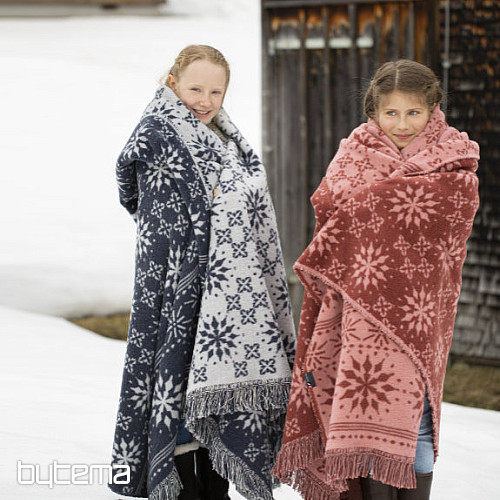 Baumwolldecke Winterschneeflocken Rote Schneeflocken