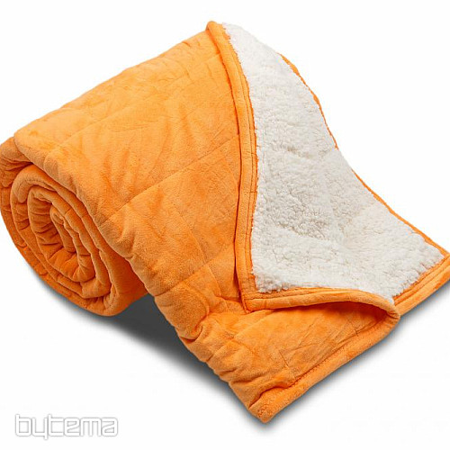 Wohndecke aus Microfaser EXTRA weich SCHAF orange, abgesteppt