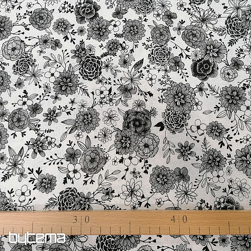 Baumwollstoff BLUMEN FLORAL 1