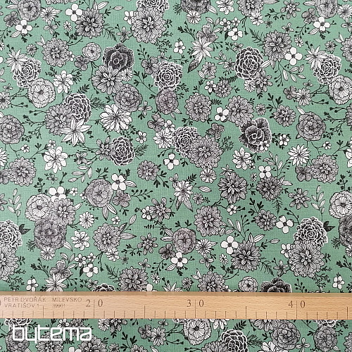 Baumwollstof BLUMEN FLORAL 3