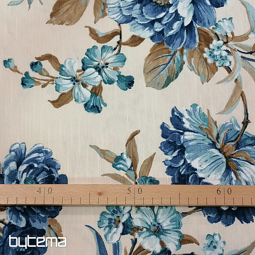 Dekorationsstoff LAURA - große blaue Blumen
