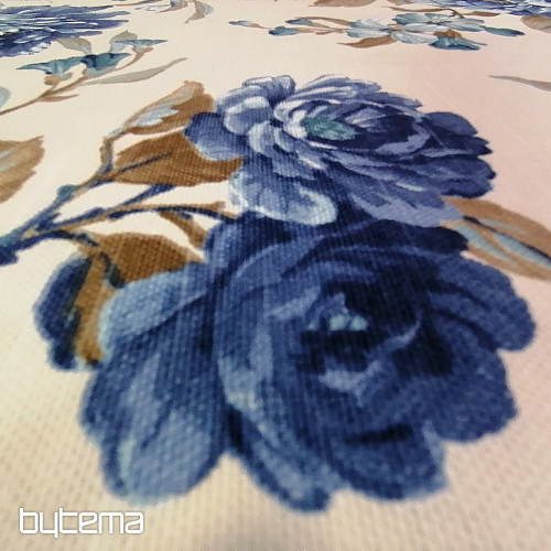 Dekorationsstoff LAURA - große blaue Blumen