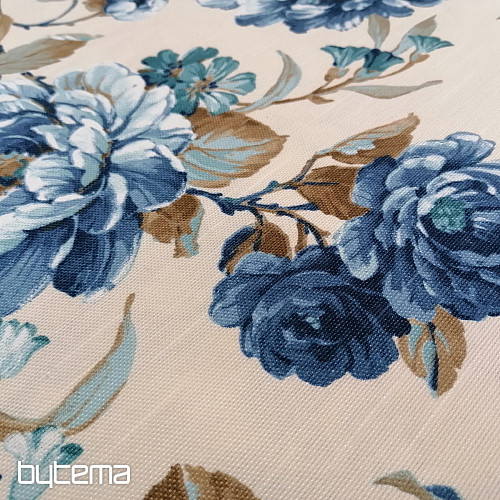 Dekorationsstoff LAURA - große blaue Blumen