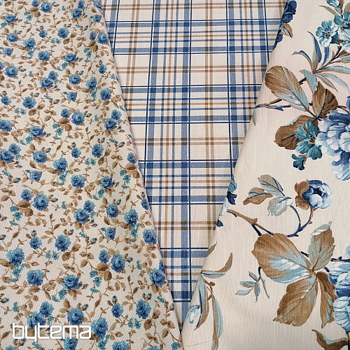 Dekorationsstoff LAURA - große blaue Blumen