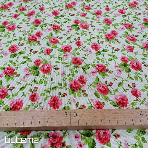 Dekorationsstoff LAURA - kleine rosa Blüten
