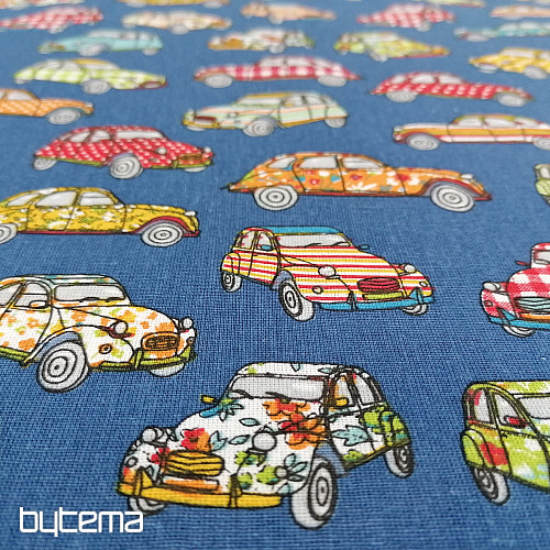 Baumwollstoff CARS blau