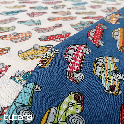 Baumwollstoff CARS blau