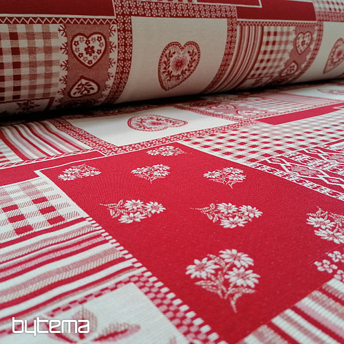 Dekorationsstoff HERZ Blumen II Jacquardkombination