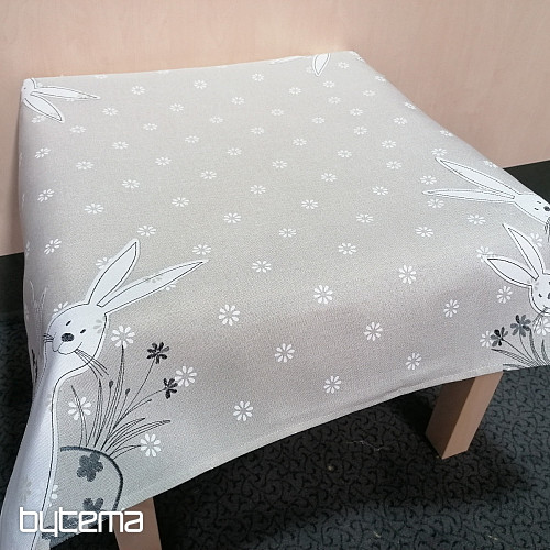 Gestickte Tischdecken HARE grau