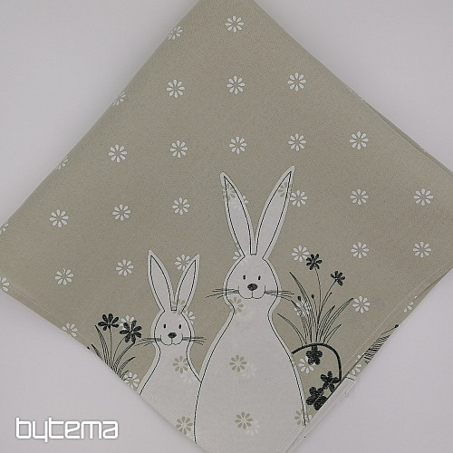 Gestickte Tischdecken HARE grau