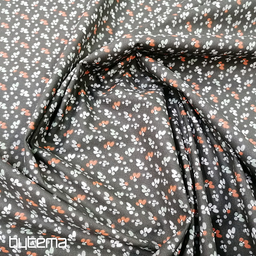 Baumwollstoff FLOWERS FILOMENA schwarz