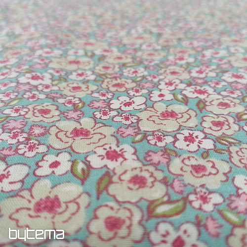KALMIA Baumwollstoff rosa-blau