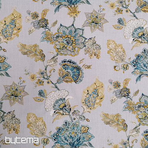 Dekorstoff BLUMEN blau