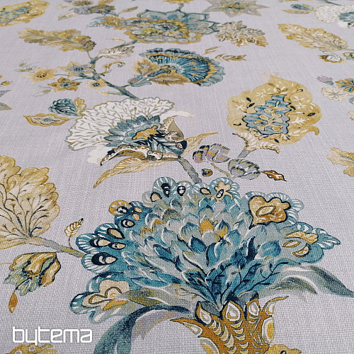 Dekorstoff BLUMEN blau