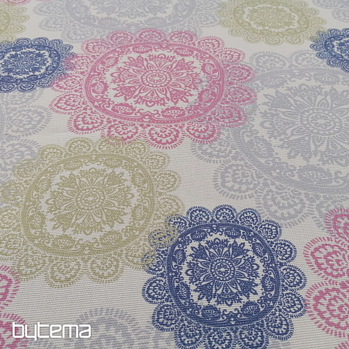 Dekorstoff MANDALA pink-grau
