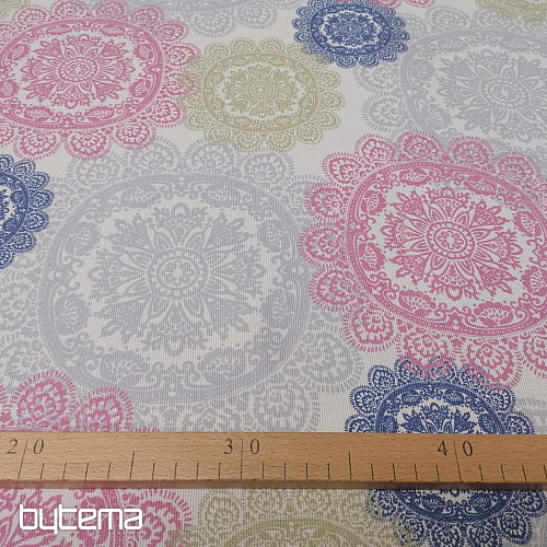 Dekorstoff MANDALA pink-grau