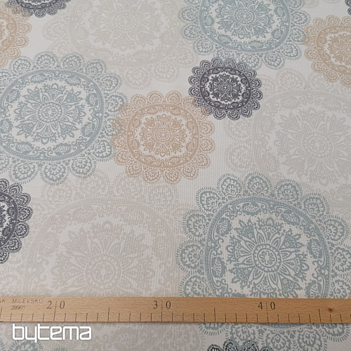 Dekorationsstoff MANDALA grau-beige