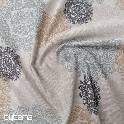 Dekorationsstoff MANDALA grau-beige