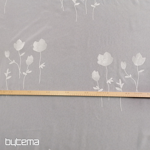 Vorhang voile BLUMEN beige