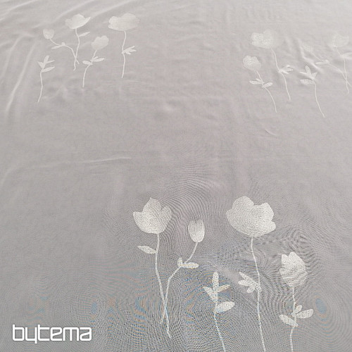 Vorhang voile BLUMEN beige