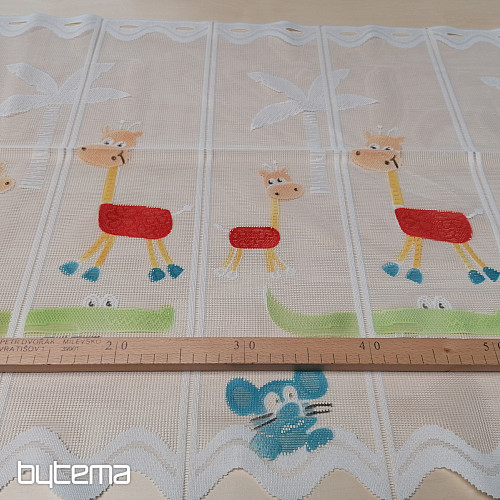 Kindervorhang an einem Buntglasfenster – Jacquard TIERE