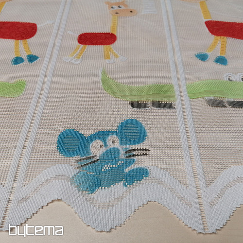 Kindervorhang an einem Buntglasfenster – Jacquard TIERE