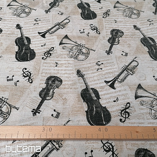 Dekorationsstoff MUSIKINSTRUMENTE