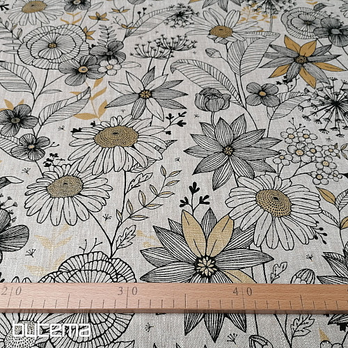 Leinenstoff DAISY GOLD