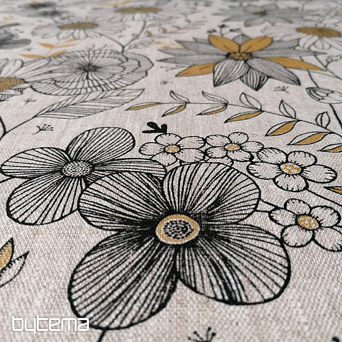 Leinenstoff DAISY GOLD