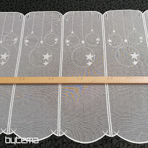 Bestickter Fenstervorhang aus Buntglas – WEIHNACHTSGLÜHBIRNEN