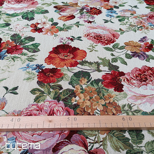 Gobelinstoff CREME ROSE
