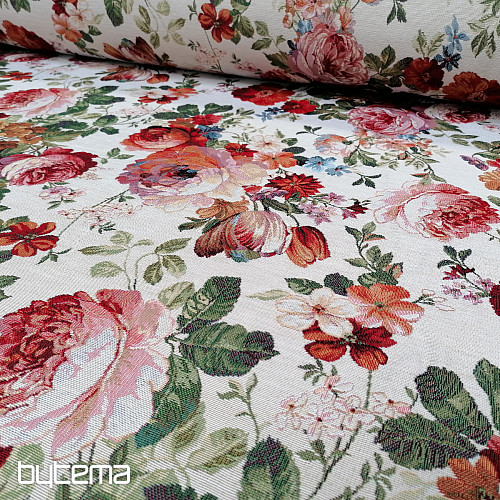 Gobelinstoff CREME ROSE