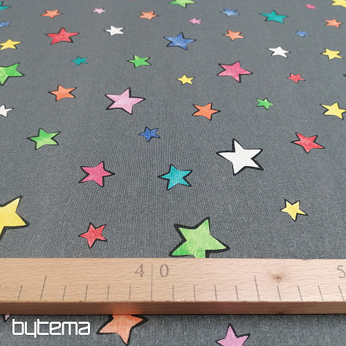Dekorationsstoff STARS farbige Sterne