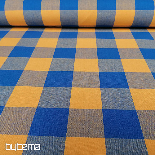 Blau-gelb karierter Baumwollstoff