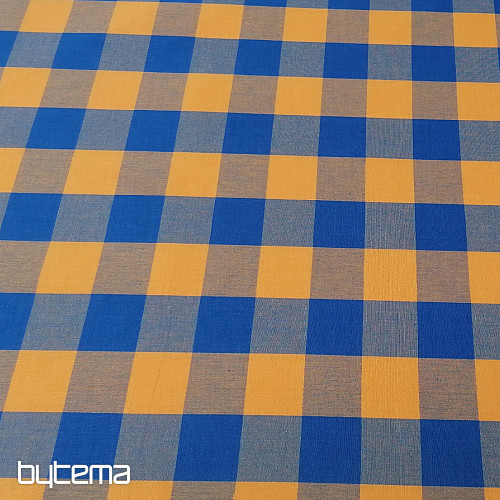 Blau-gelb karierter Baumwollstoff