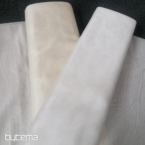 Voile-Vorhang CREME GLÄNZEND 896