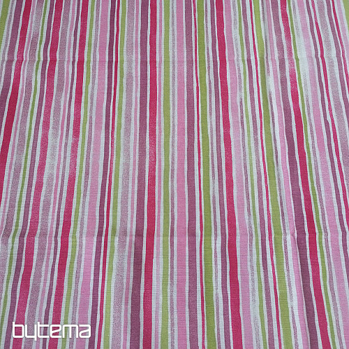 Dekovorhang Streifen rosa 130x248 cm
