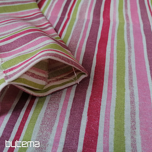 Dekovorhang Streifen rosa 130x248 cm