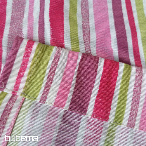 Dekovorhang Streifen rosa 130x248 cm
