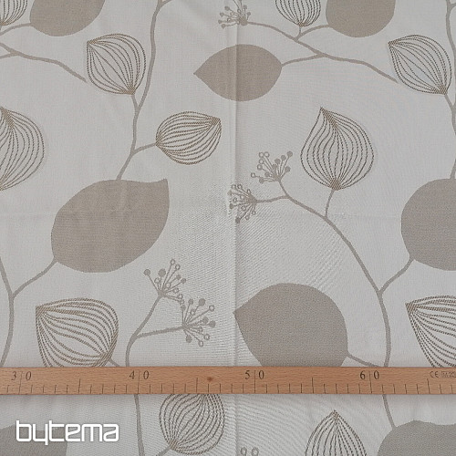 Dekovorhang Blumen beige 135x250 cm