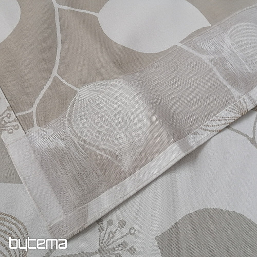 Dekovorhang Blumen beige 135x250 cm