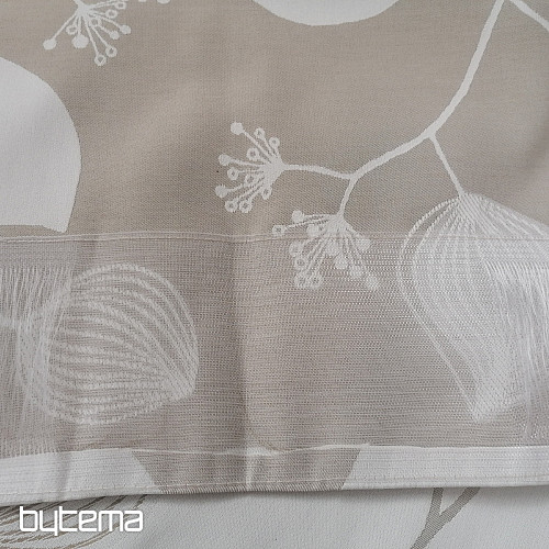 Dekovorhang Blumen beige 135x250 cm