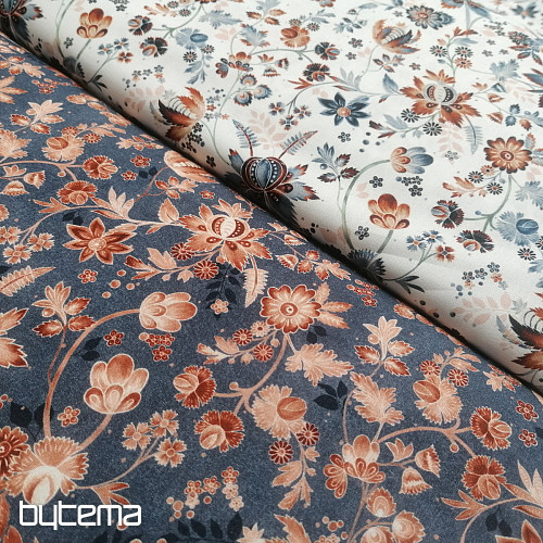 VARANASI KALAMKARI blauer Baumwollstoff