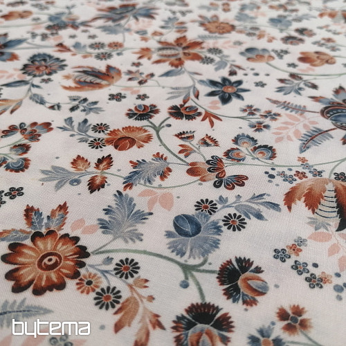 Baumwollstoff VARANASI KALAMKARI weiß