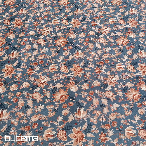 VARANASI KALAMKARI blauer Baumwollstoff