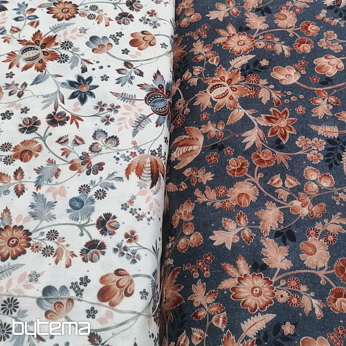 VARANASI KALAMKARI blauer Baumwollstoff