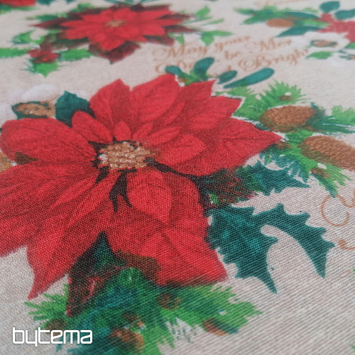 Dekorationsstoff Weihnachten Weihnachtsrose