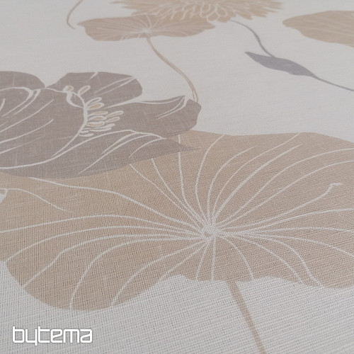 Dekostoff Stier-beige Blumen