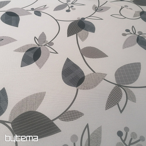 Dekostoff GRAU BLÄTTER 1